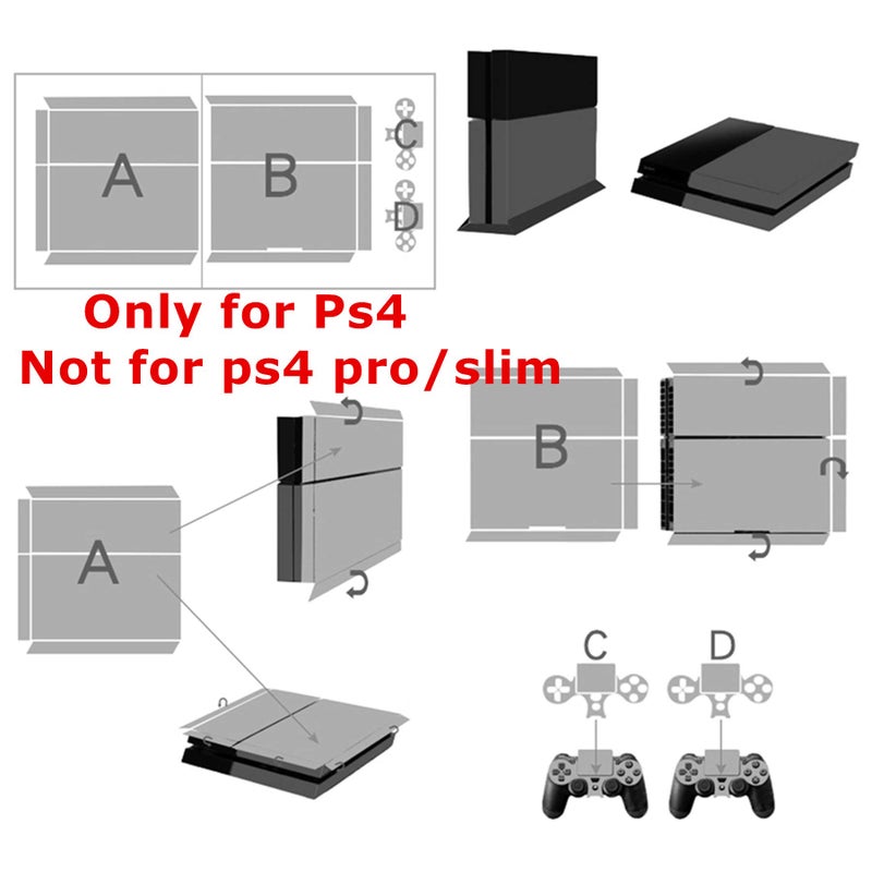 Asokex Ps4 Stickers Full Body Vinyl Skin Decal Cover for PlayStation 4 Console Controllers (with 4pcs Led Lightbar Stickers)(PS4 Console (Pink Starry Sky)) - Image 4